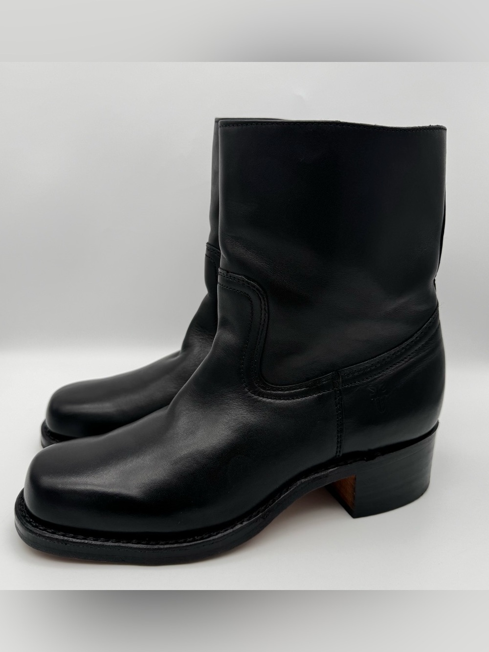 Vintage Frye Campus 77235 Black Leather Zip Boots Women 8.5 M Made In USA